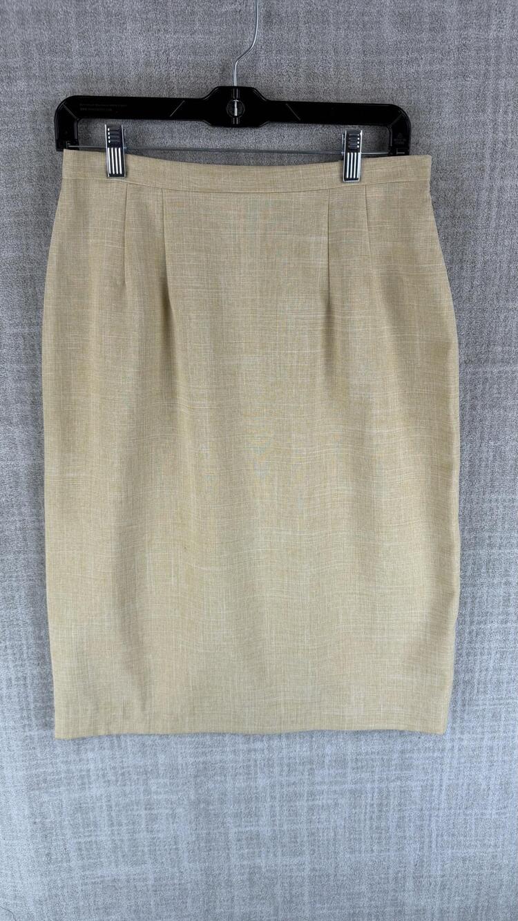 Sag Harbor Skirt Womens 10 Beige Straight & Pencil Knee Length Zip Workwear
